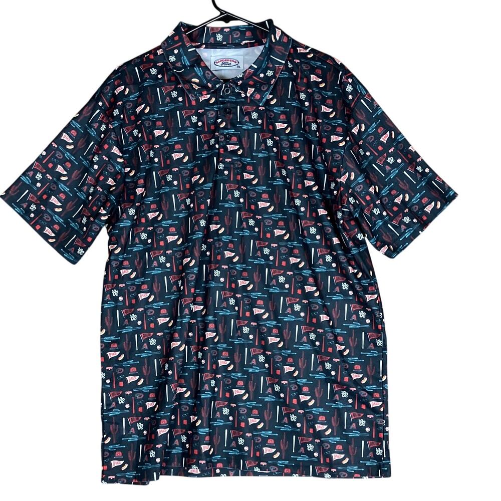 Sanderson Ford Mens Shirt Blue Arizona Diamondbacks Polo Fathers Day XL